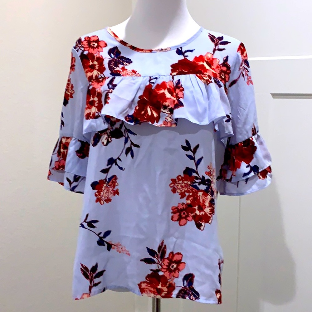 Living Doll LA Floral Ruffle Blouse